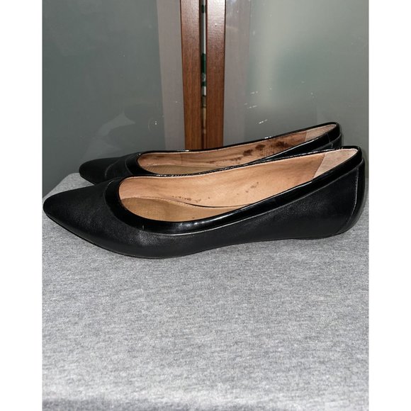 Corso Como Julia Womens Black Leather Slip On Pointed Ballet Shoe Flats Size 8M - Picture 4 of 8